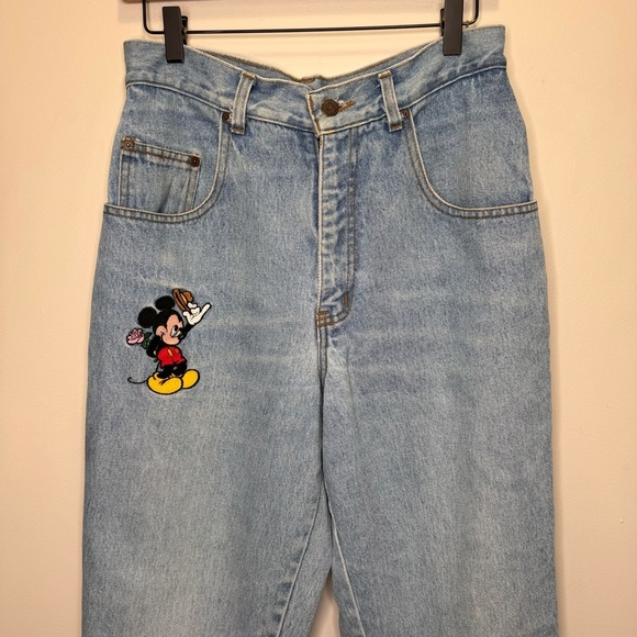 Vintage Disney Mickey & Co Embroidered Mickey Mouse High Rise Mom Jeans Size 27 - Picture 6 of 13